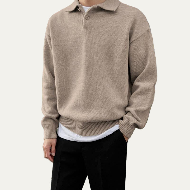 VogeLuxe | Men’s Classic Knit Polo Sweater
