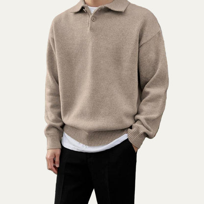 VogeLuxe | Men’s Classic Knit Polo Sweater