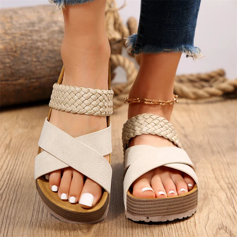 Comfortable Women's Slip On Sandals Flat Shoes