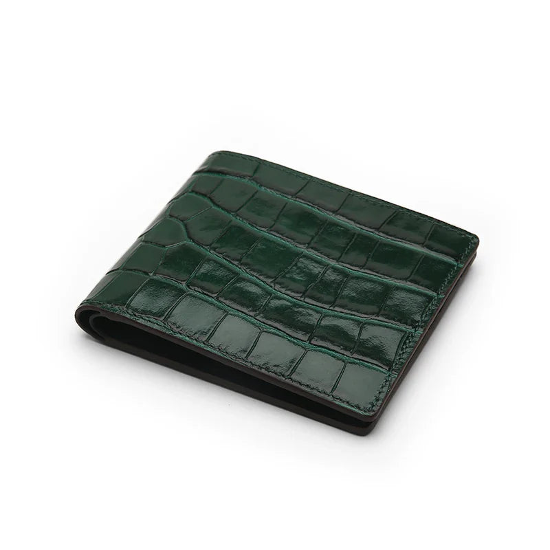 Custom Crocodile Skin Fold Wallet