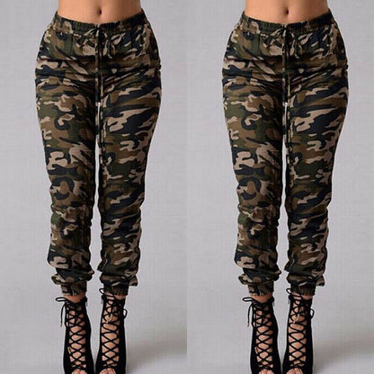 Slim Fit Women's Camo Jogger Pants - VogeLuxe