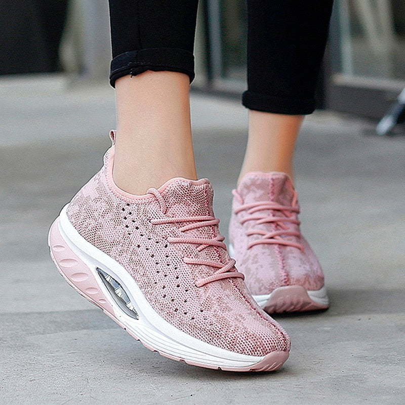 Comfortable Women's Running Shoes with Colorful Print - BritishElegance