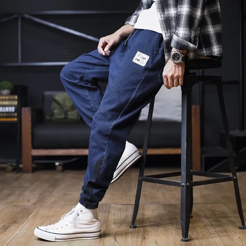 Relaxed Fit Men's Dark Blue Cargo Pants - BritishElegance