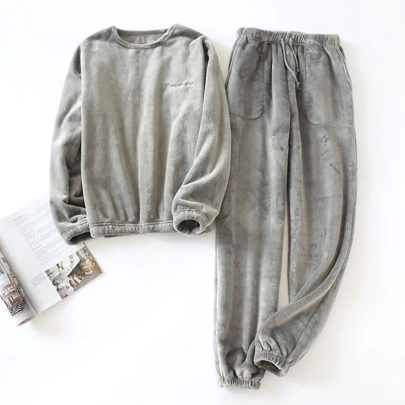 Cozy Plush 2-Piece Sleepwear Set for Men
