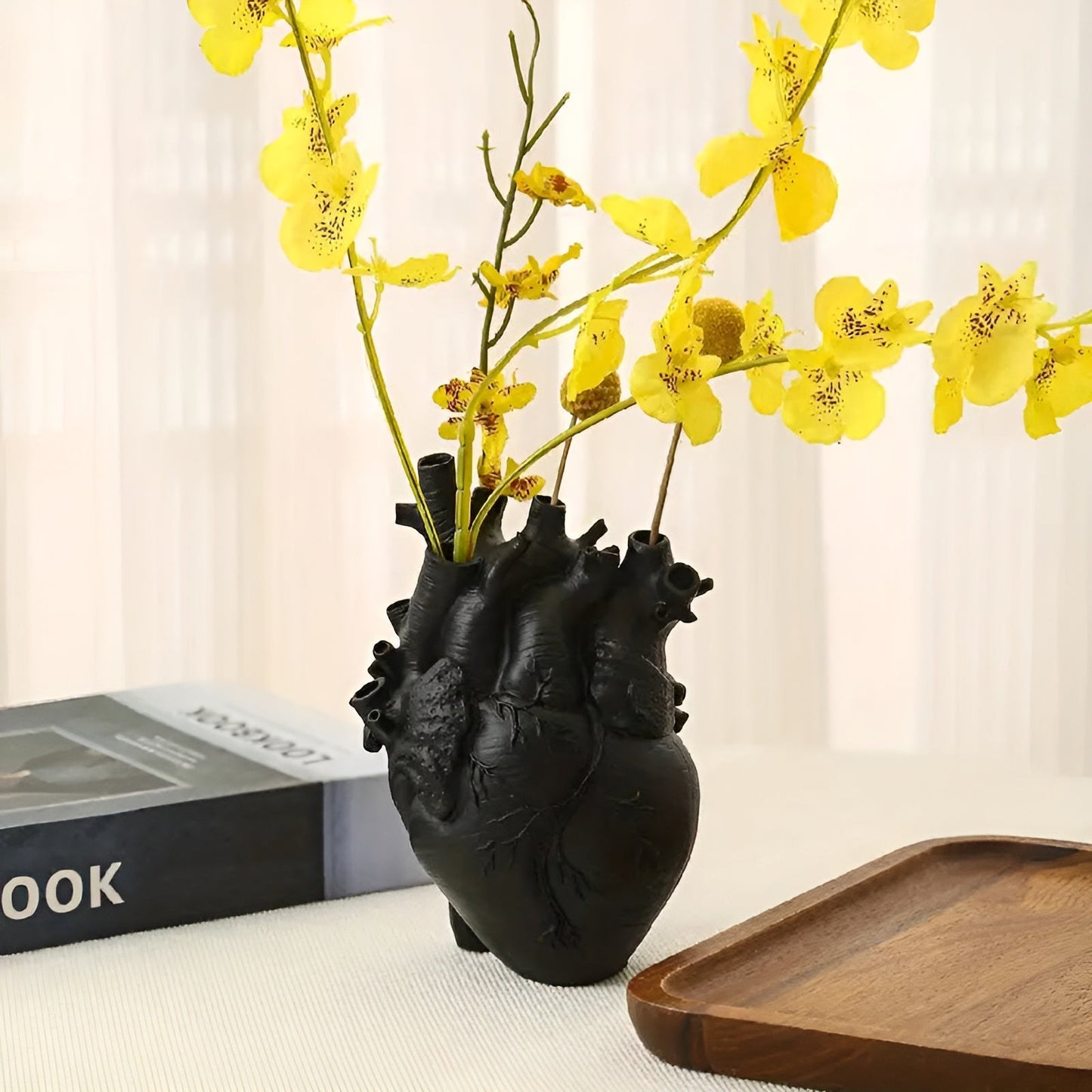 Beautiful Floral Heart Shaped Glass Vase