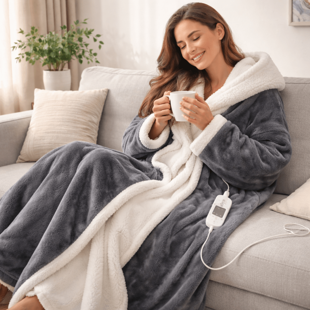 Cozy Electric Wearable Fleece Blanket Throw - VogeLuxe