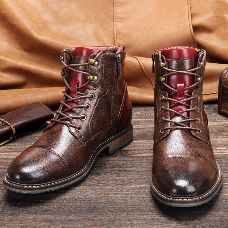 Comfortable Mens Leather Ankle Boots - VogeLuxe
