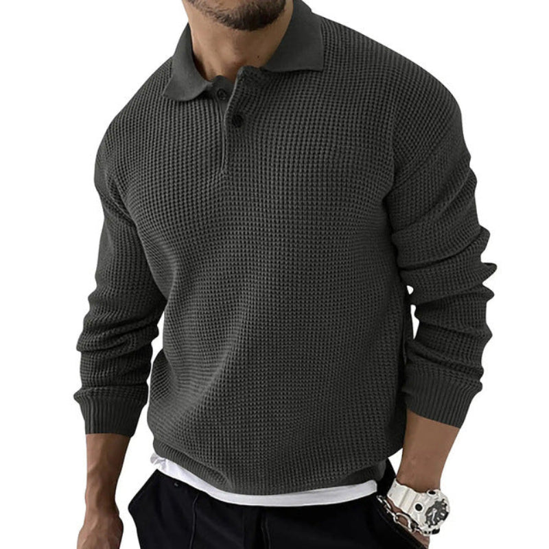 Cozy Men's Waffle Knit Winter Sweater - BritishElegance
