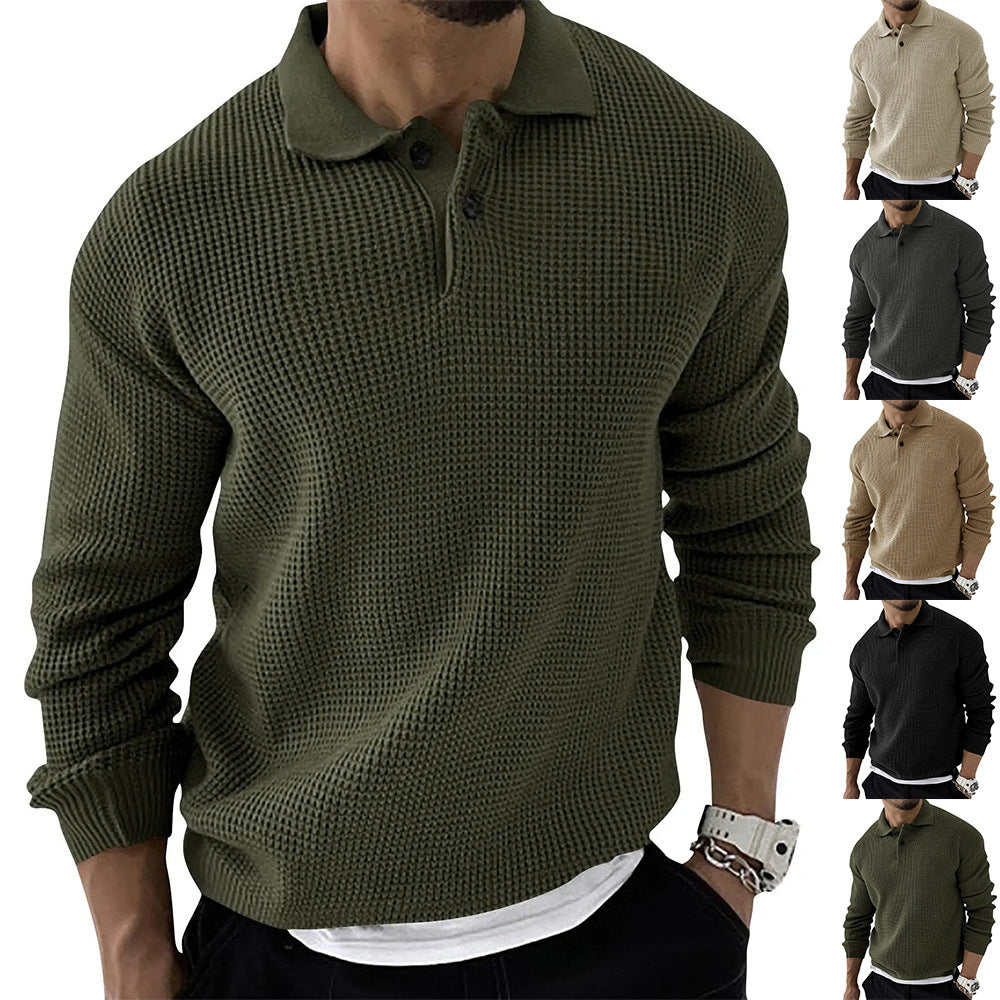 Cozy Men's Waffle Knit Winter Sweater