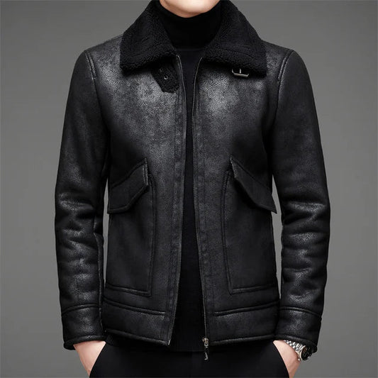 Classic Mens Brown Leather Coat - BritishElegance