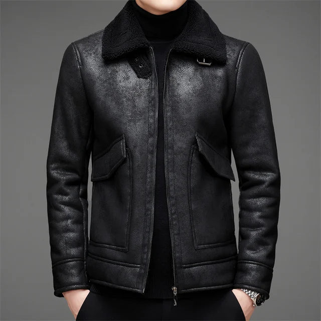 Stylish Mens Leather Coat For Daily Use - VogeLuxe