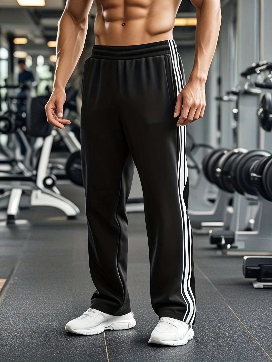 Men's Sporty Jogger Pants with Stretch Waist