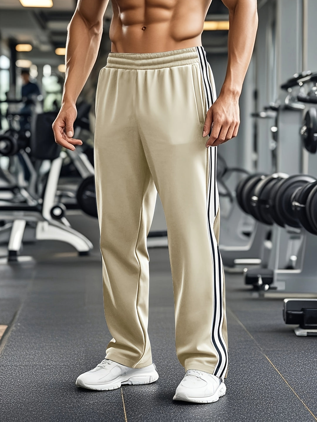 Men's Sporty Jogger Pants with Stretch Waist