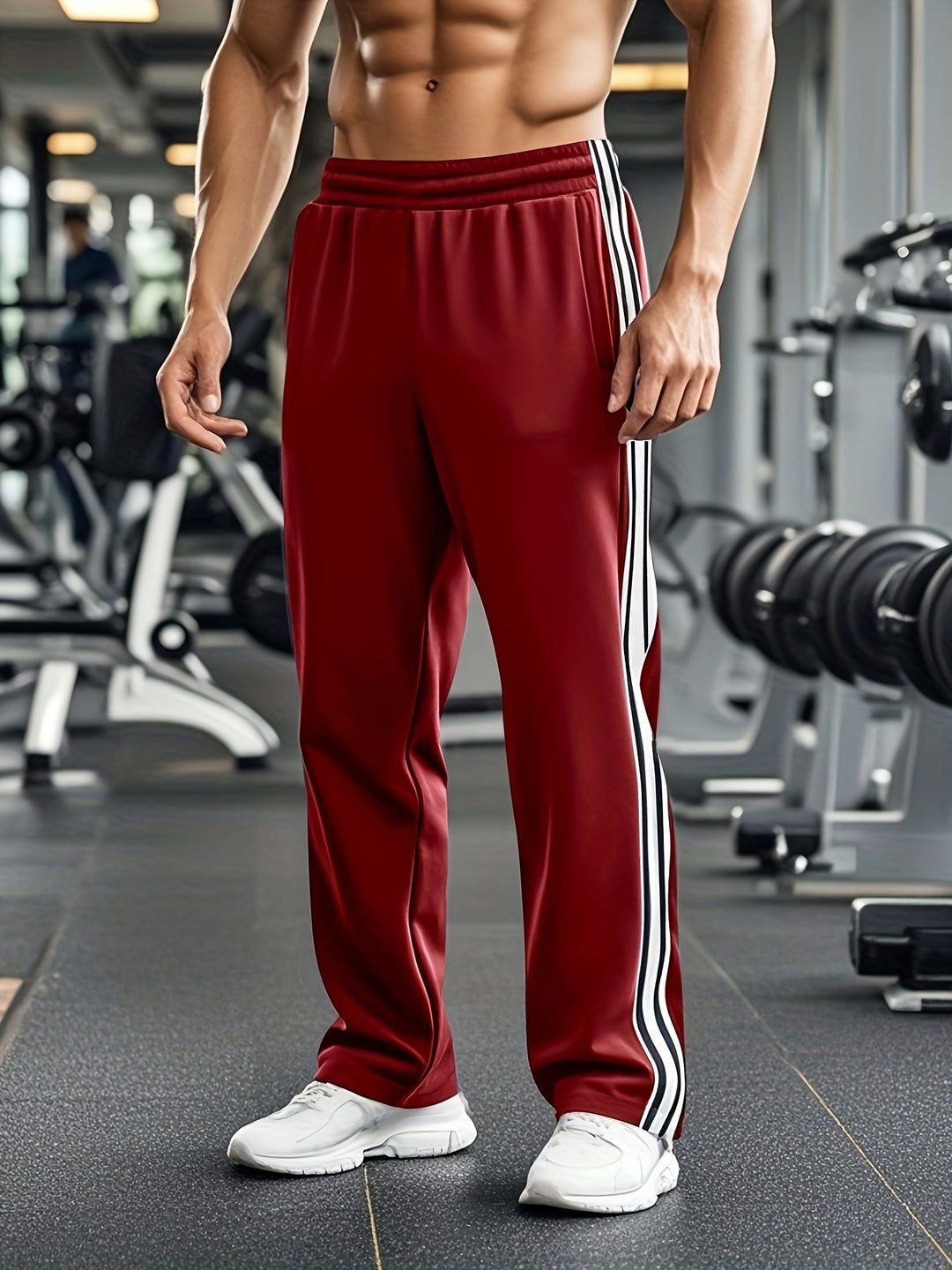 Men's Sporty Jogger Pants with Stretch Waist