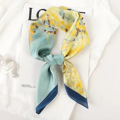 Soft Plaid Scarf for Women Neck Hair Accessory