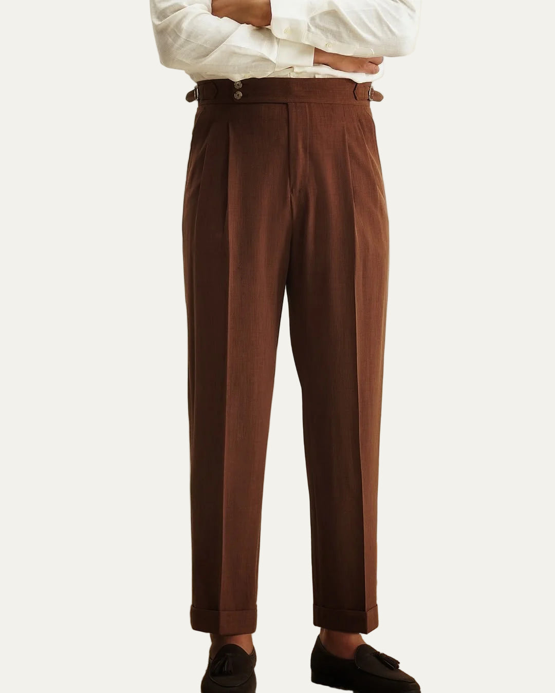 High-Waisted Trousers with Side Buckle – Tailored Fit 6