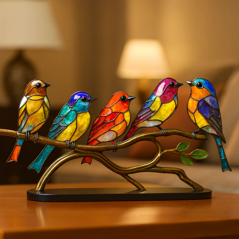 Colorful Glass Bird Figurine Table Decoration - VogeLuxe