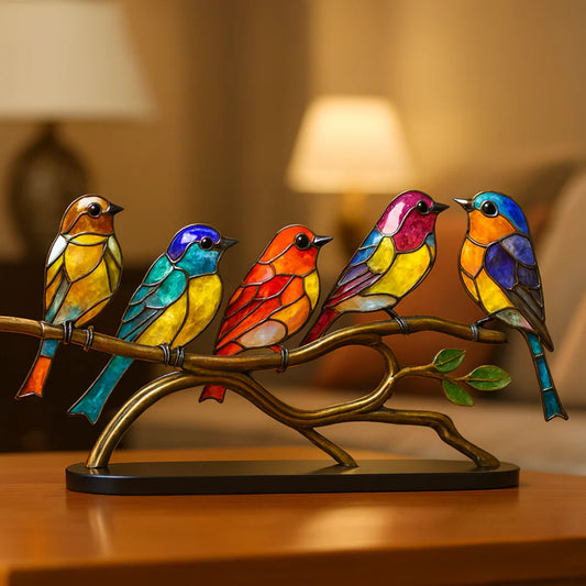 Colorful Glass Bird Figurine Table Decoration - VogeLuxe