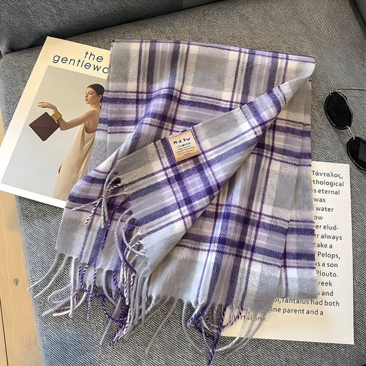 Warm Plaid Scarf | Big Cozy Winter Wrap - VogeLuxe