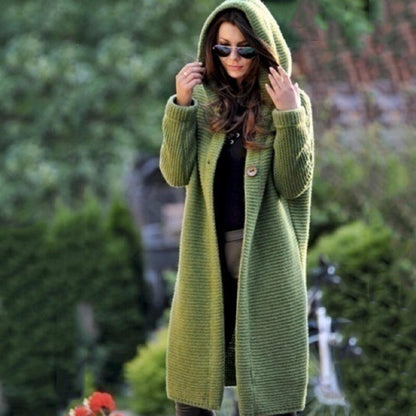 Cozy Hooded Sweater Cotton Mix Jacket