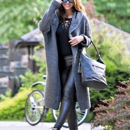 Cozy Hooded Sweater Cotton Mix Jacket