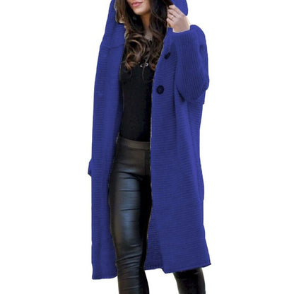 Cozy Hooded Sweater Cotton Mix Jacket