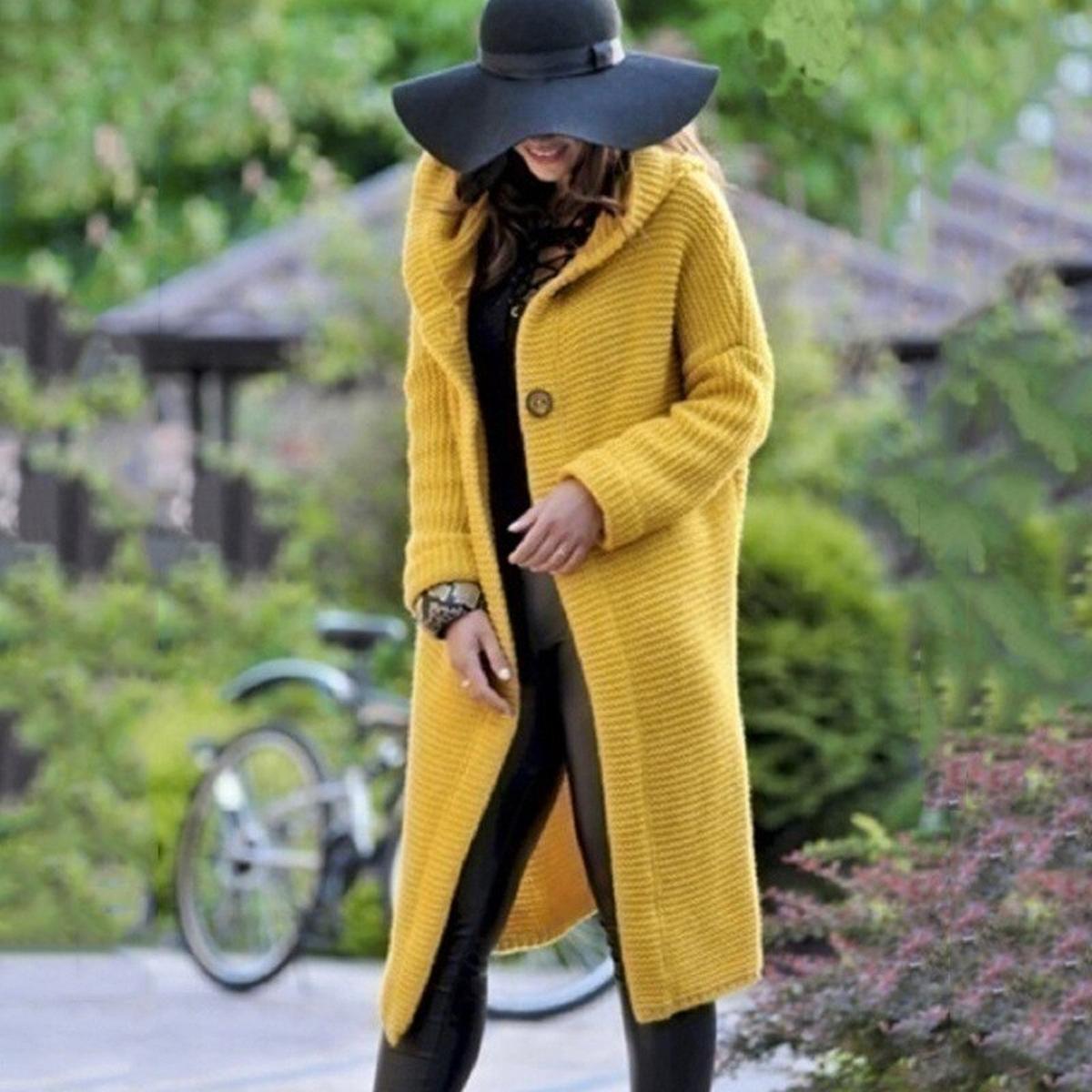 Cozy Hooded Sweater Cotton Mix Jacket