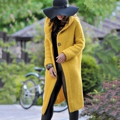 Cozy Hooded Sweater Cotton Mix Jacket