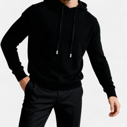 VogeLuxe | Men’s Minimalist Knit Pullover Hoodie