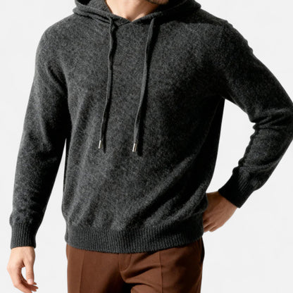 VogeLuxe | Men’s Minimalist Knit Pullover Hoodie