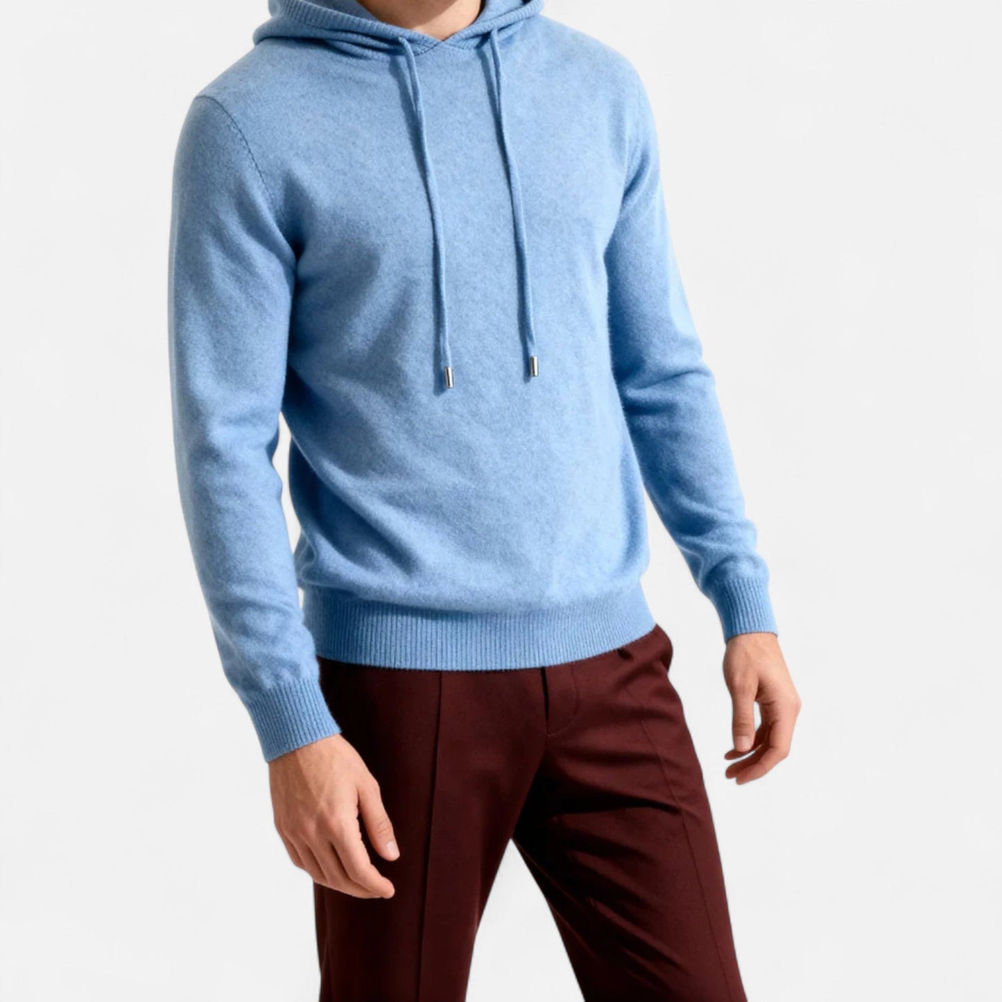VogeLuxe | Men’s Minimalist Knit Pullover Hoodie
