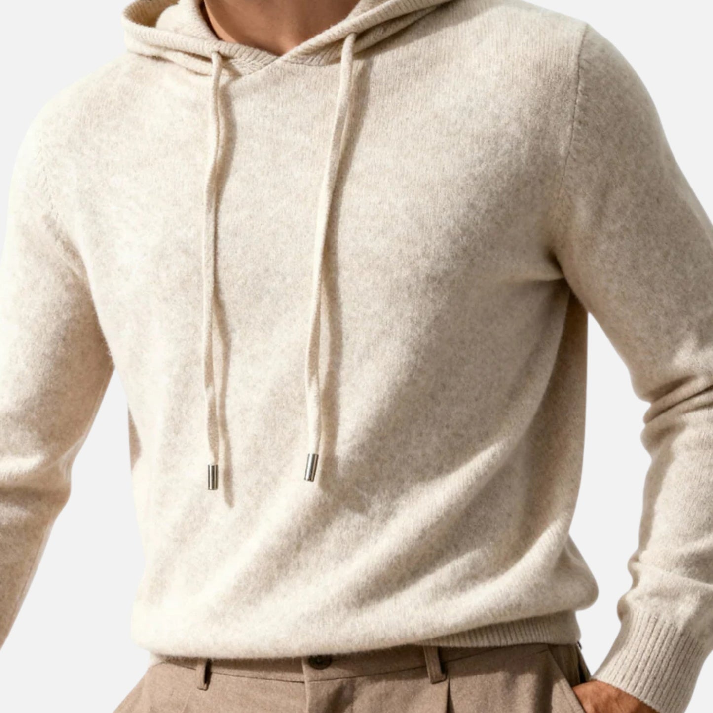 VogeLuxe | Men’s Minimalist Knit Pullover Hoodie