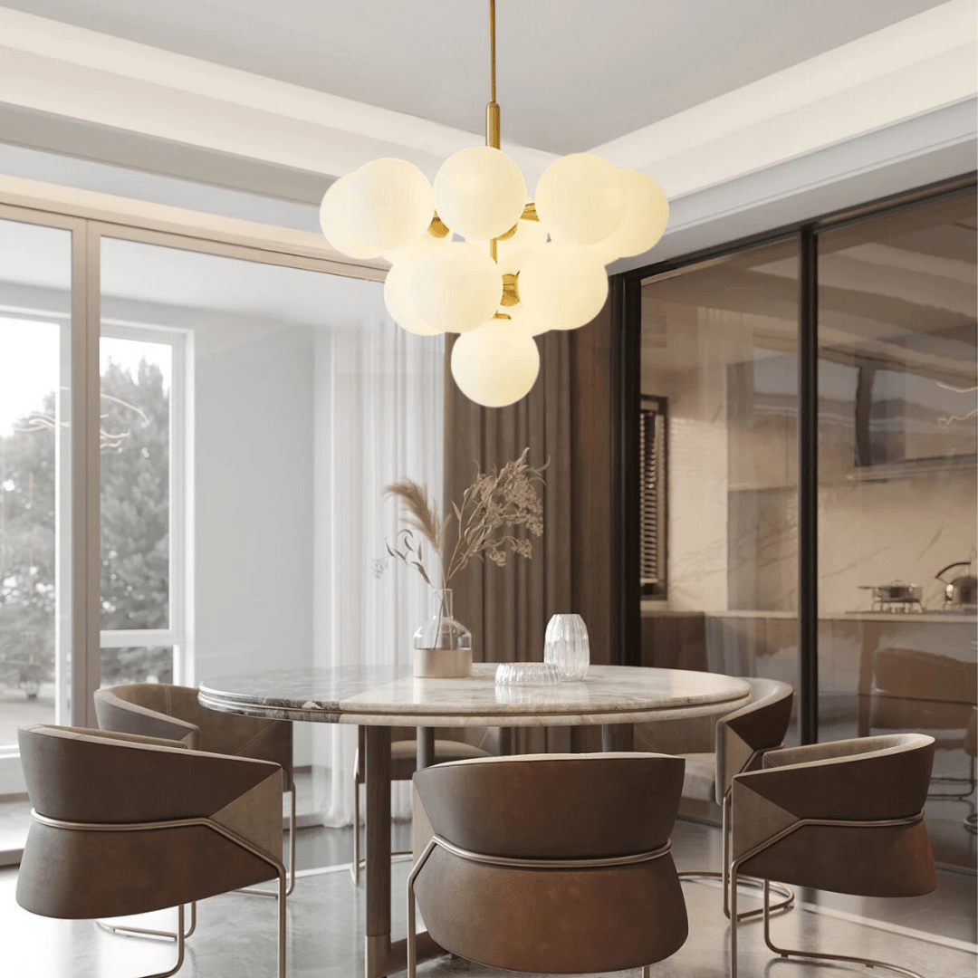 Metal Modern Five-Light LED Pendant Chandelier - VogeLuxe