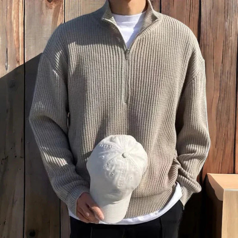 Cozy Mens Winter Quarter Zip Sweater
