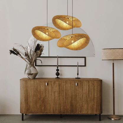 Natural Bamboo Hanging Lamp | Rustic Kitchen Lighting