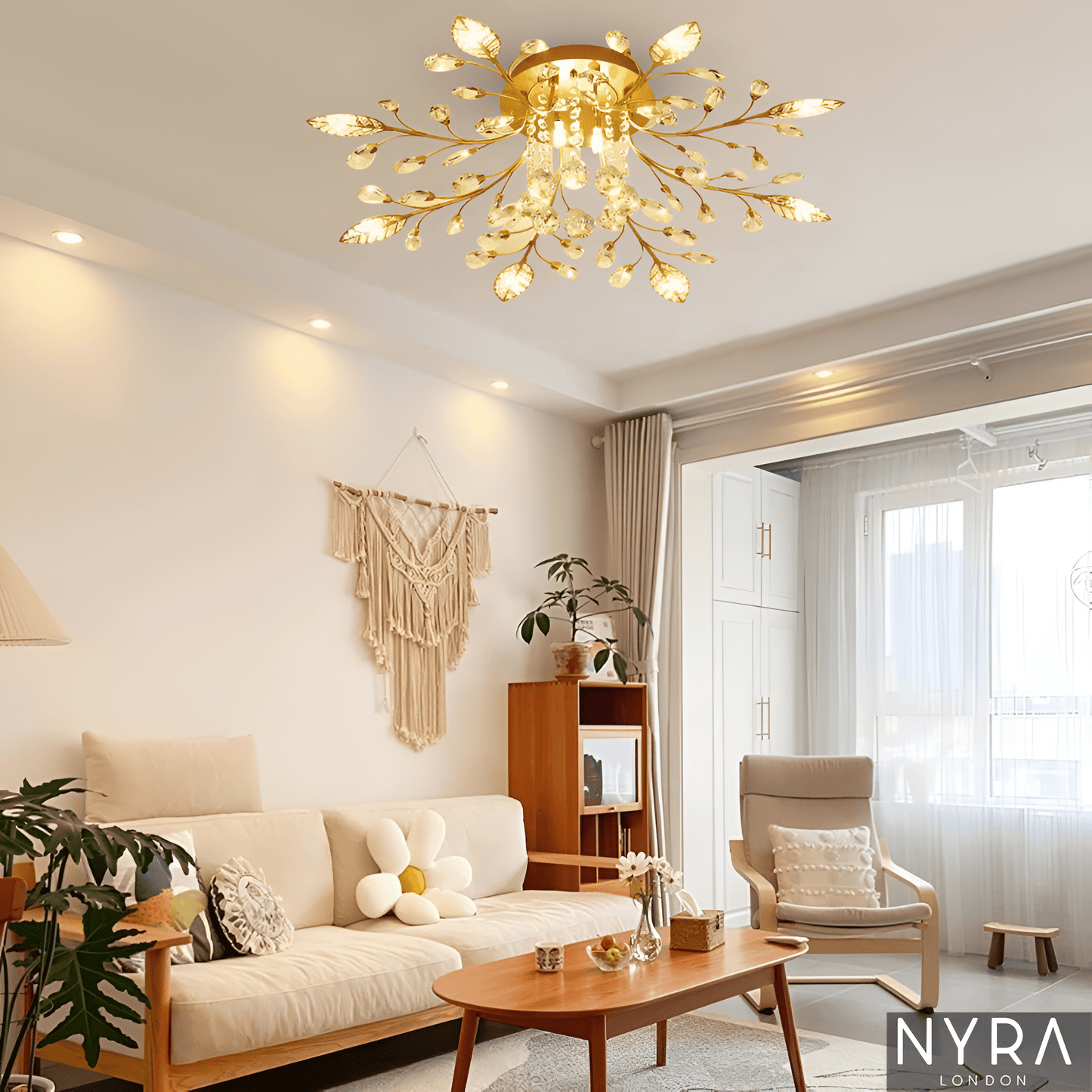 Elegant Flower Crystal Lighting Fixture