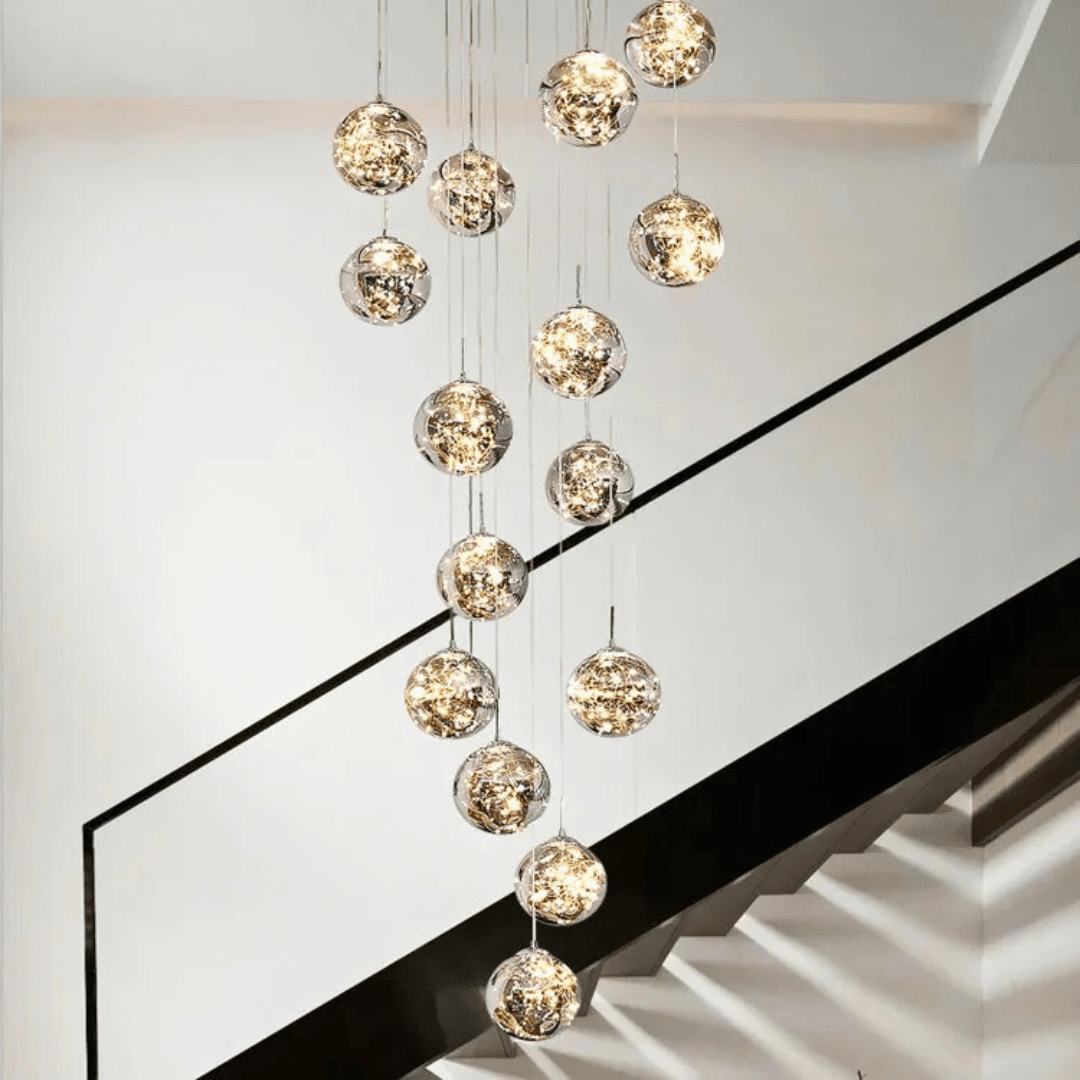 Luxury Crystal Staircase Pendant Light Fixture