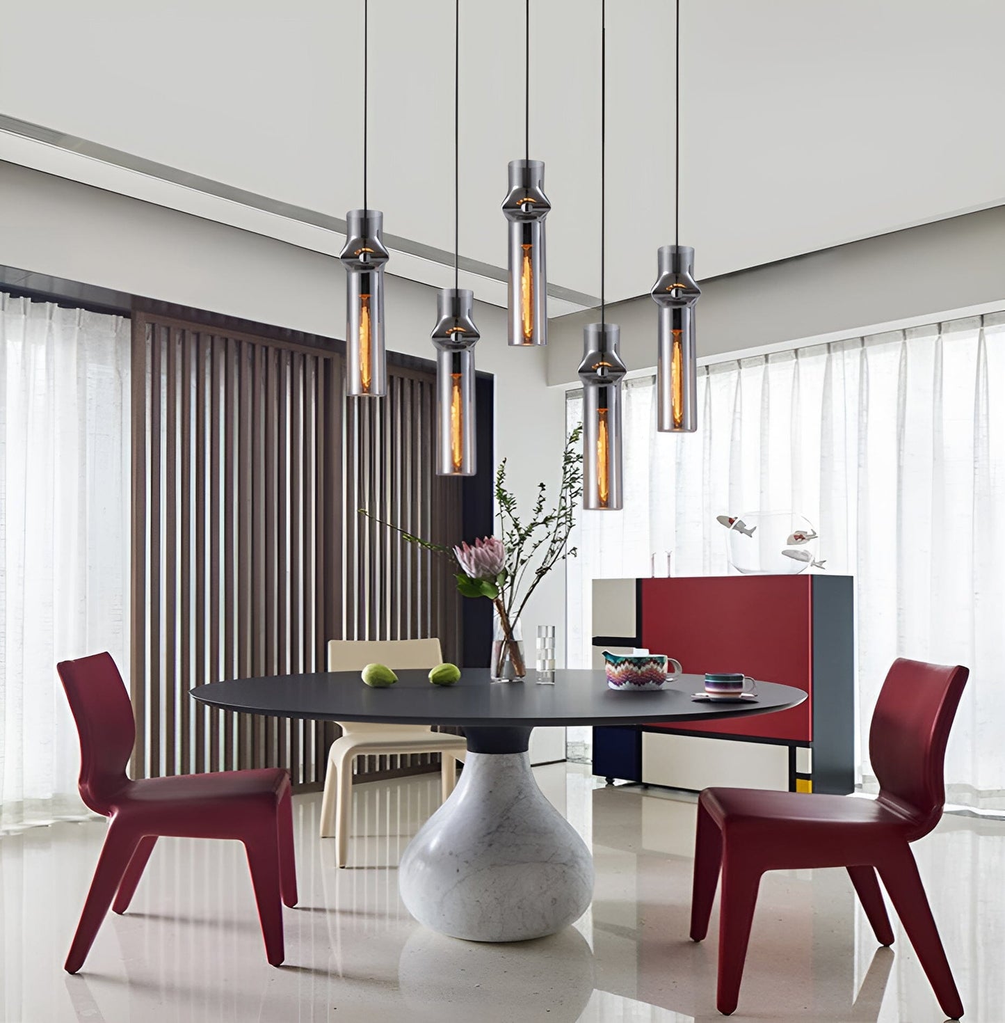 Grey Fire Drop Pendant Lights