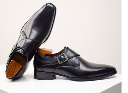 VogeLuxe | Men’s Square-Toe Leather Buckle Dress Shoes