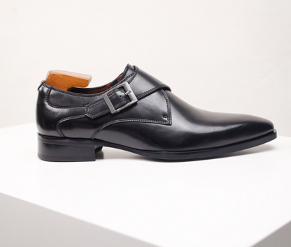 VogeLuxe | Men’s Square-Toe Leather Buckle Dress Shoes