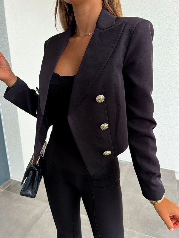 Classic Fit Women's Short Jacket with Buttons - VogeLuxe