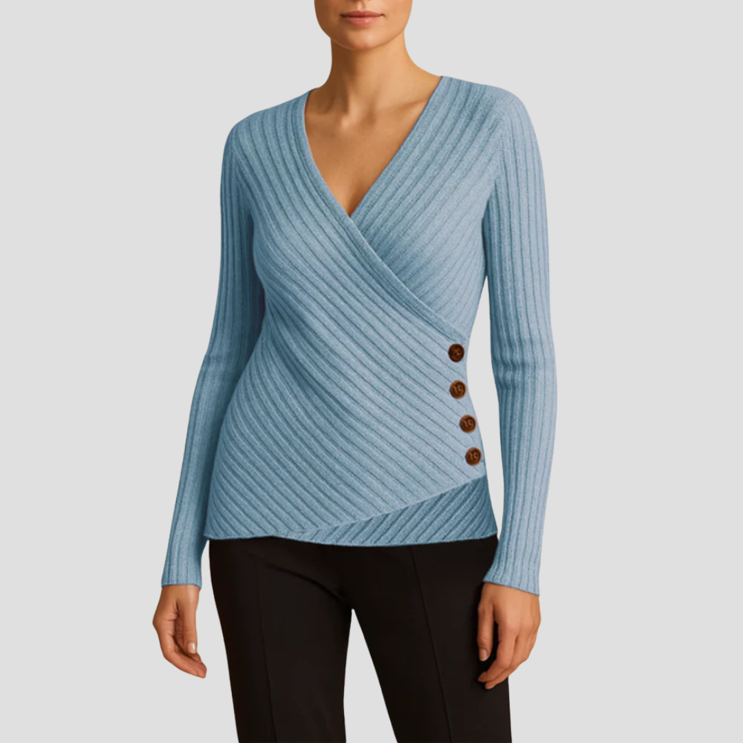 Ingrid | Wrap Knit Pullover 0