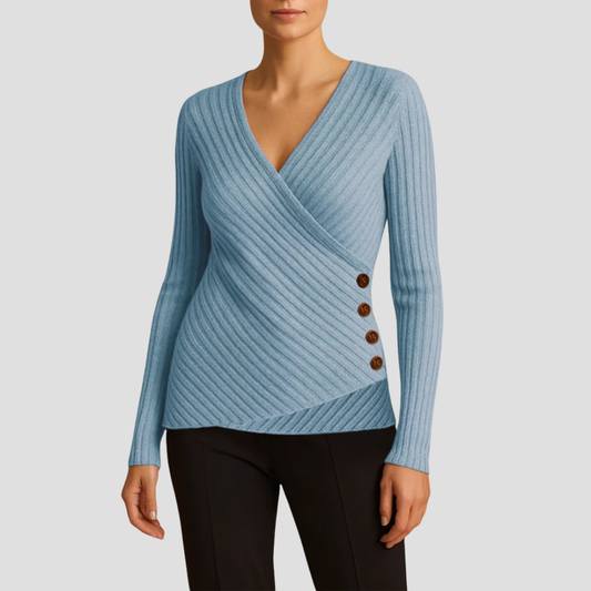 Ingrid | Wrap Knit Pullover 0
