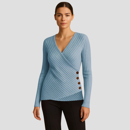 Ingrid | Wrap Knit Pullover 2