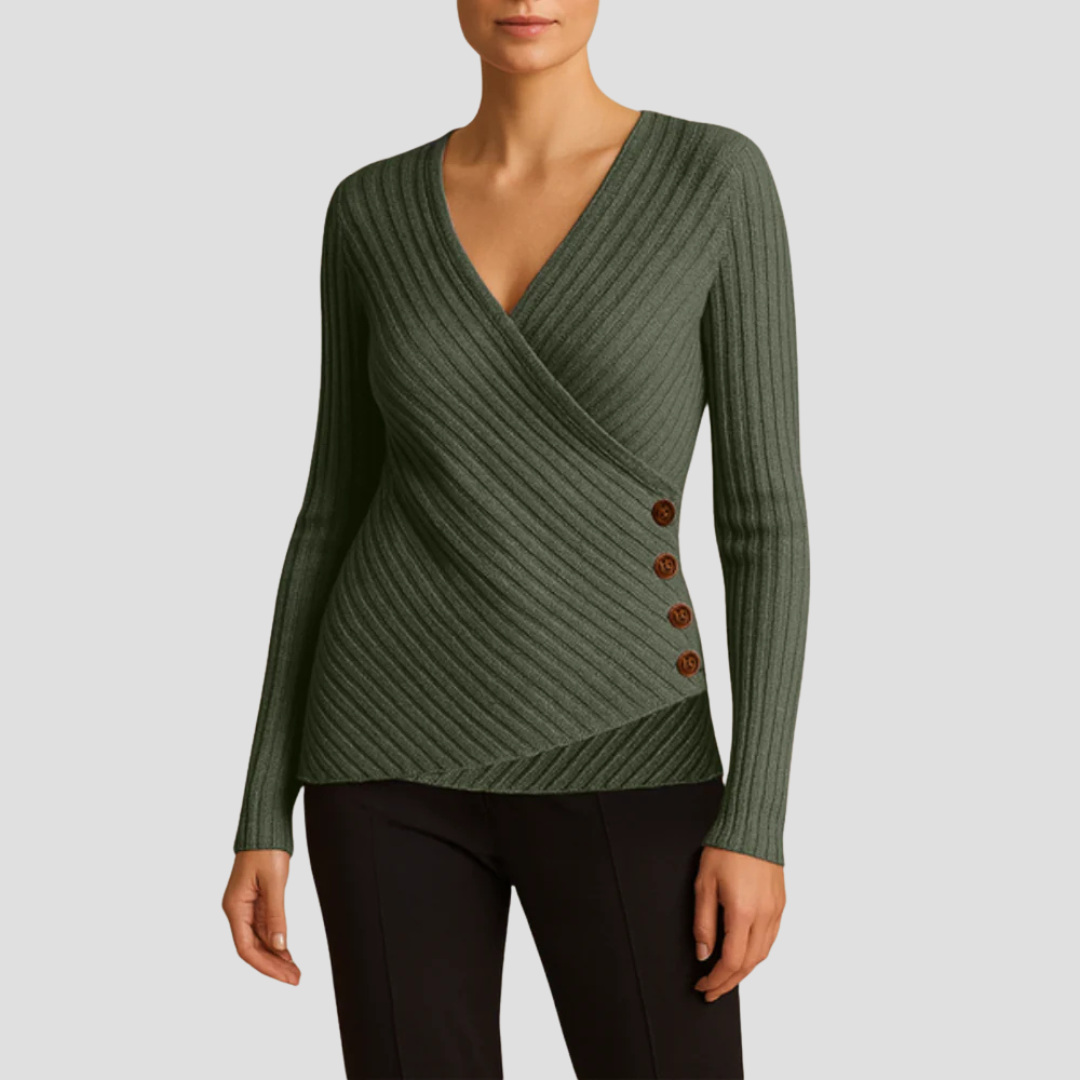 Ingrid | Wrap Knit Pullover 3
