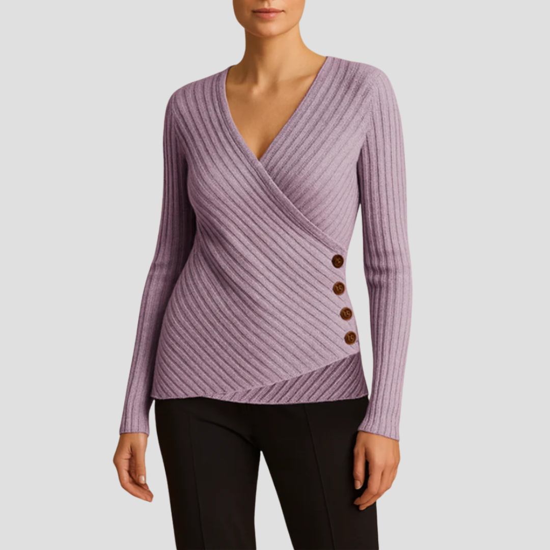 Ingrid | Wrap Knit Pullover 5