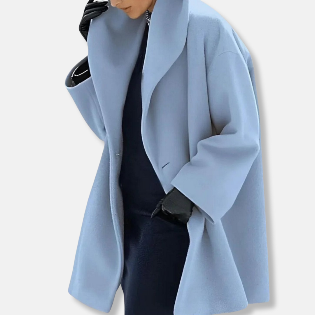 Isabella A-Line Coat | Collared Lapel Button Front Coat 2