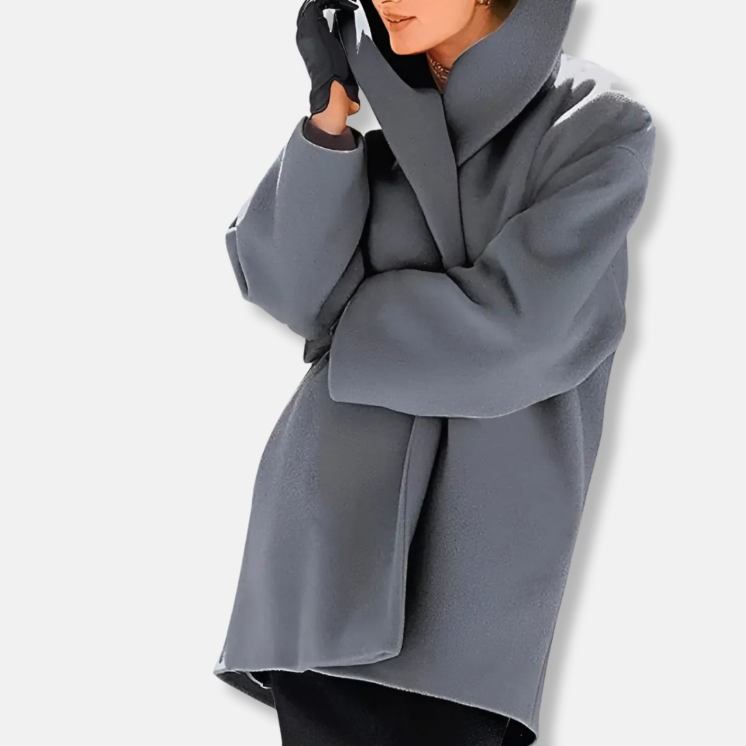 Isabella A-Line Coat | Collared Lapel Button Front Coat 6