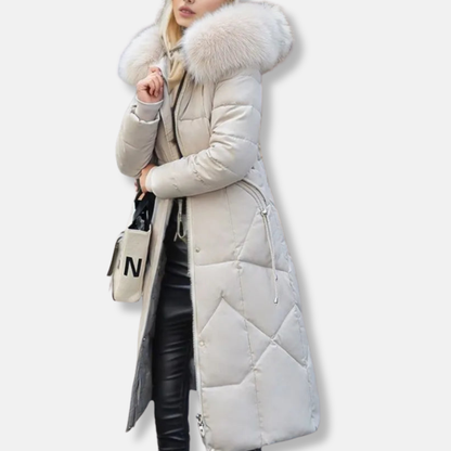 Isabella Hooded Puffer Coat | Quilted Fur Trimmed Hooded Puffer Coat 1