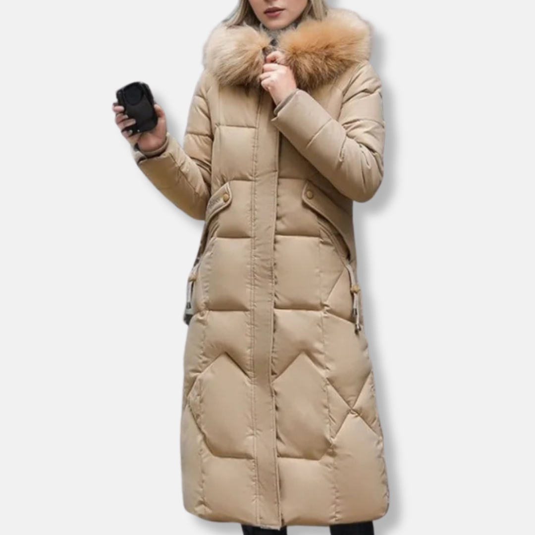 Isabella Hooded Puffer Coat | Quilted Fur Trimmed Hooded Puffer Coat 10